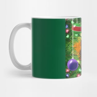 Brown Dog and Christmas Tree Mug